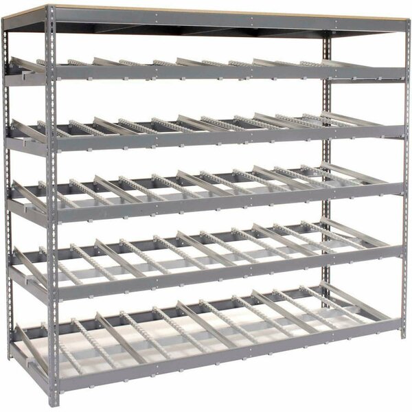 Global Industrial Carton Flow Shelving Single Depth 3 LEVEL 96inW x 48inD x 84inH 184057